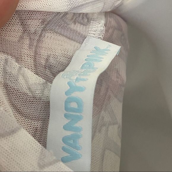 Vandy The Pink Mesh Monogram Crop Top - Picture 4 of 4